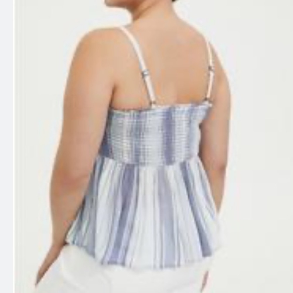 Torrid Blue Striped Gauze Smocked
Cami